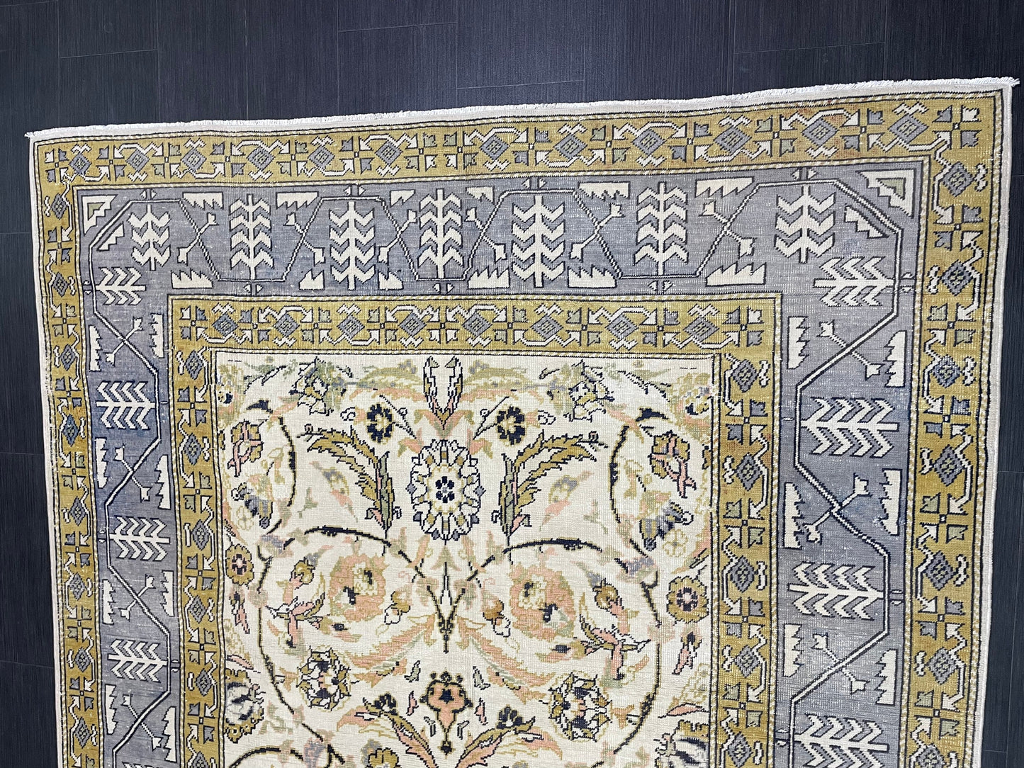 Large Fine Knotted RUG 6.3 x 10.5 Muted TURKISH Antique Rug Vintage Persian Rug Vintage Rug Wool Oushak Rug HandMade Rug Hand Knotted Rug