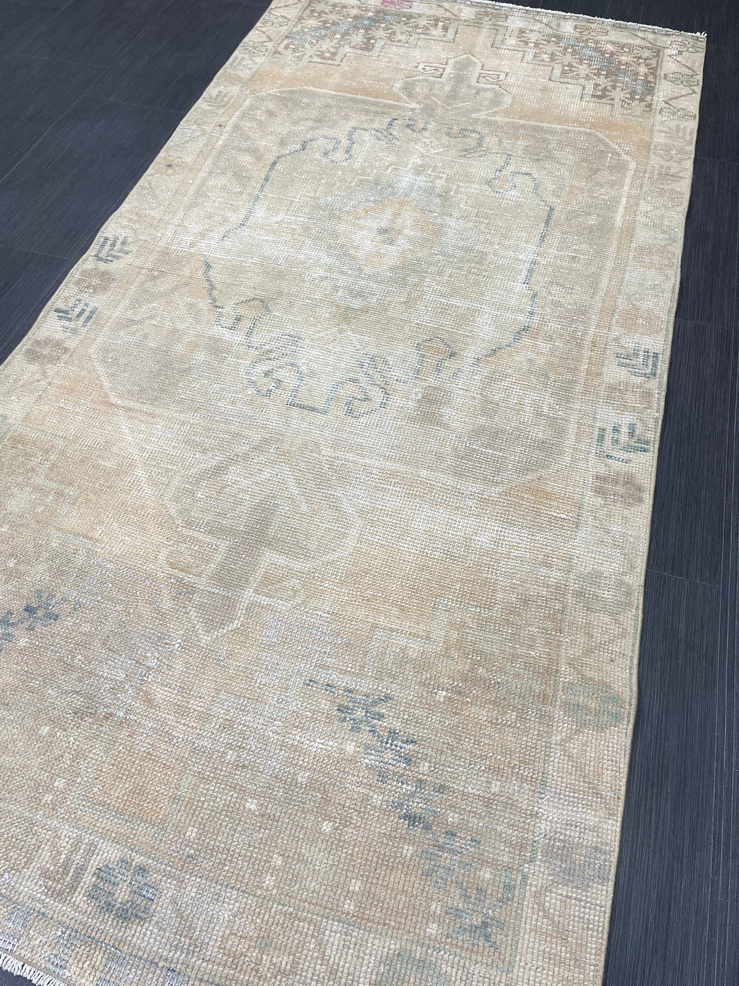 3.5 x 7 Rug Hand Made Rug Oushak Rug, Rustic Rug Distressed Rug, Rug Runner, Turkish Rug, Farmhouse Rug, Vintage Rug, Wool rug