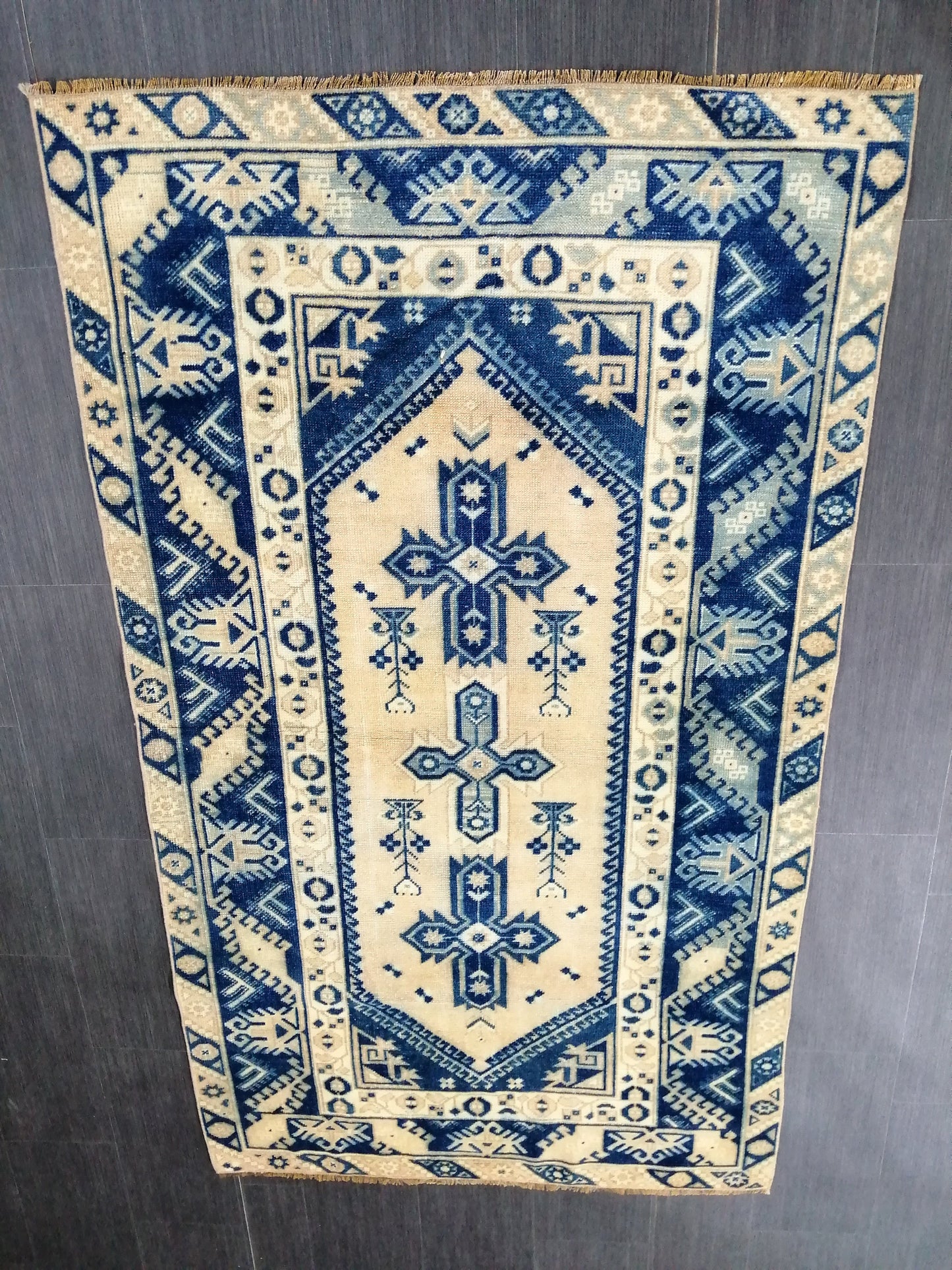 6.8 X 3.9 Rugs, Hand Made Rug, Oushak Rug, Rustic Rug, BLUE Rug, Rug Runner, Turkish Rug, Farmhouse Rug, Vintage Rug, Wool rug