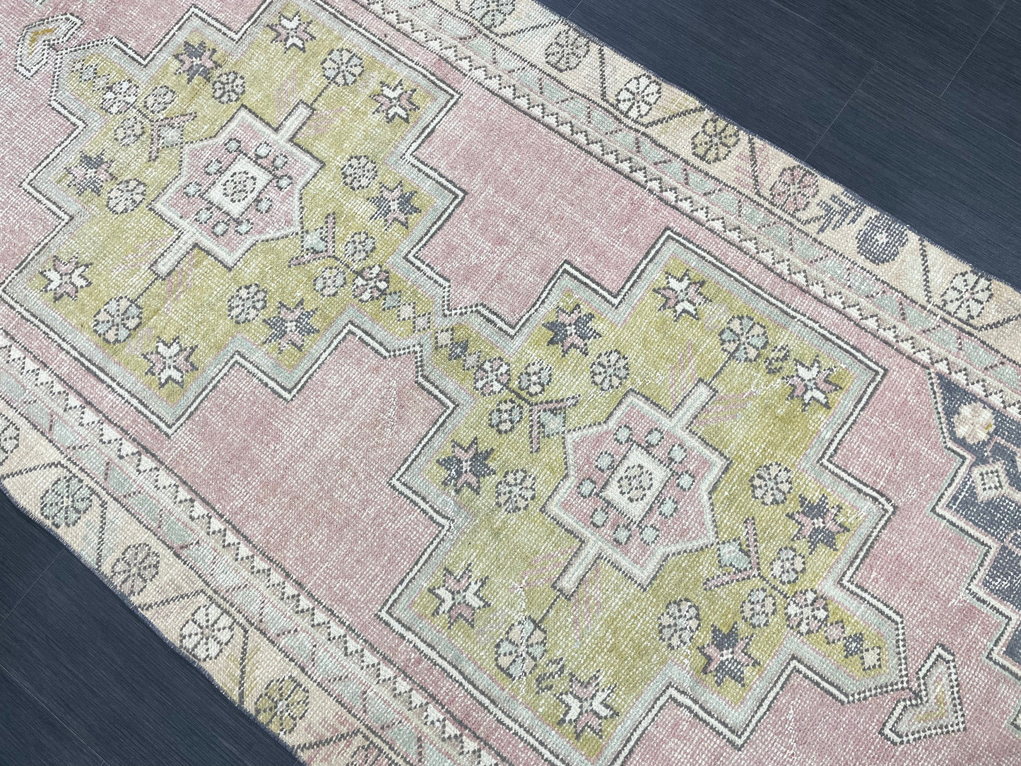 Vintage RUG 4 x 8.7 TURKISH Rug Oriental Rug Vintage Oushak Rug Vintage Persian Wool Rug Hand Made Rugs Vintage Turkish Rug Discounted Rugs