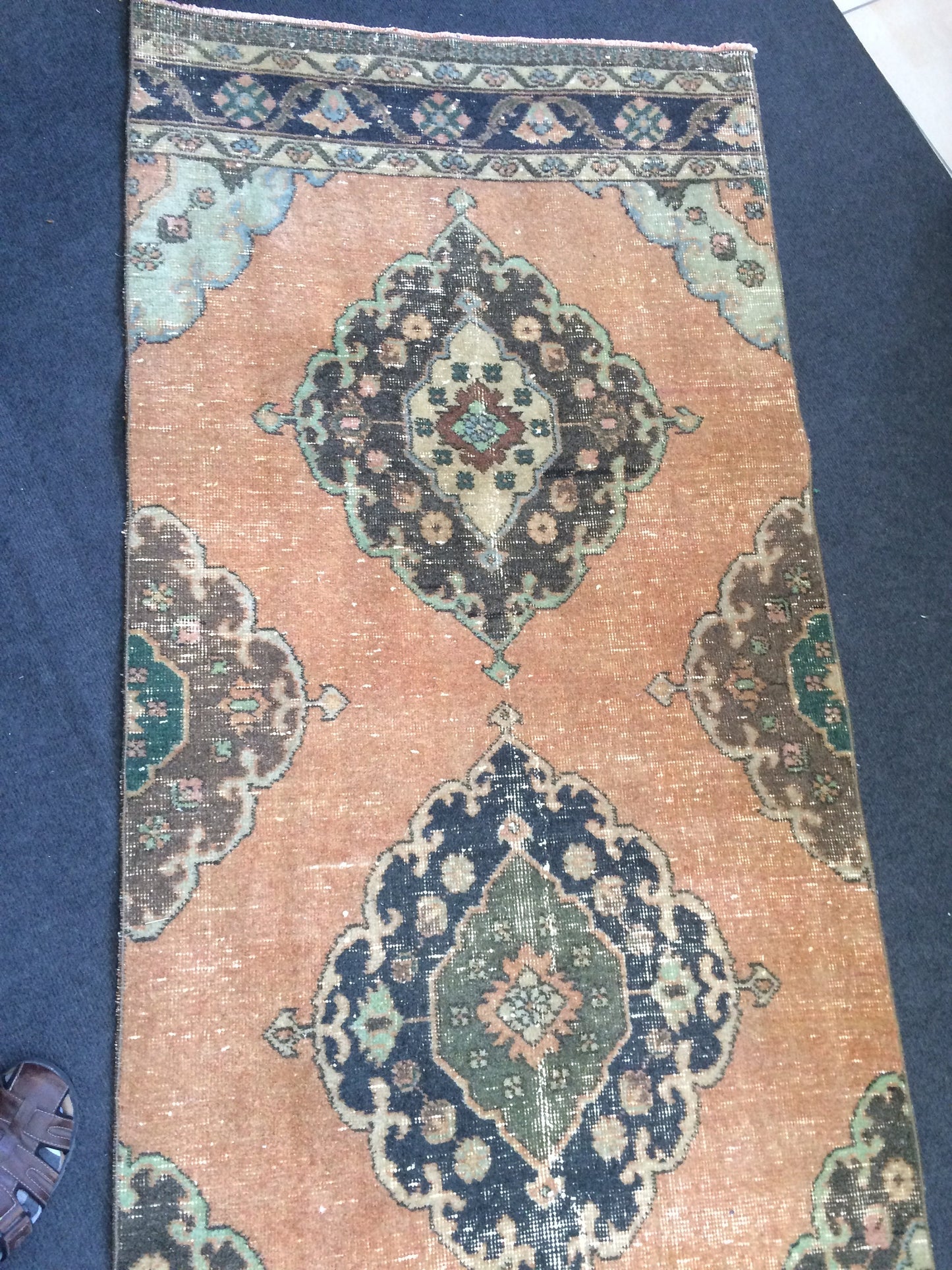 3 x 13.7 Turkish Runner Rug Oushak Runner Rug Vintage Runner Rug Hallway Runner Rug Kitchen Runner Rug Wool Runner Rug Wool Oushak Runner