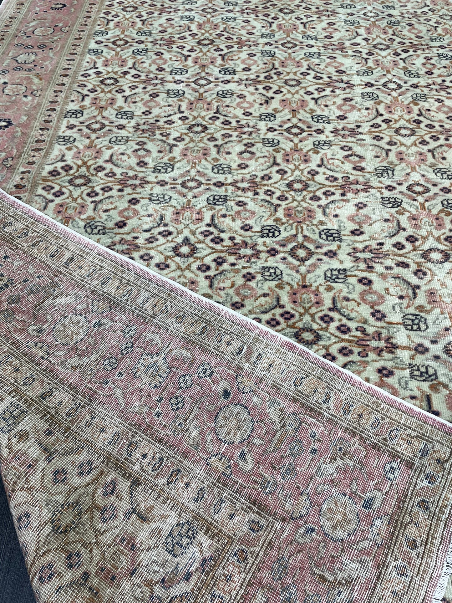 Persian RUG Hand Knotted 6.4 x 9.3 Rug Vintage Oushak Rug Vintage Quality Rug Wool Fine Knotted Rug Handmade Rug Vintage Turkish Rug