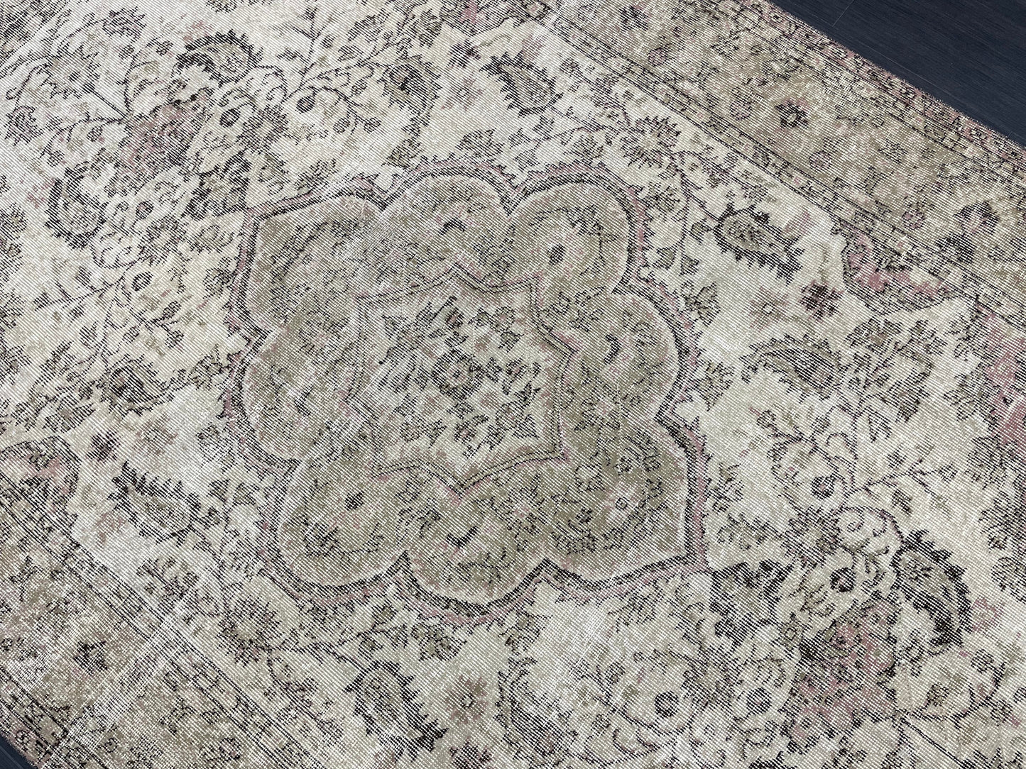 Large Handmade 6.2 x 9.7 RUG TURKISH Oushak Rug Vintage Hand Knotted Muted Rug Distressed Rug Persian Rugs Vintage Turkish Rug Oriental Rug