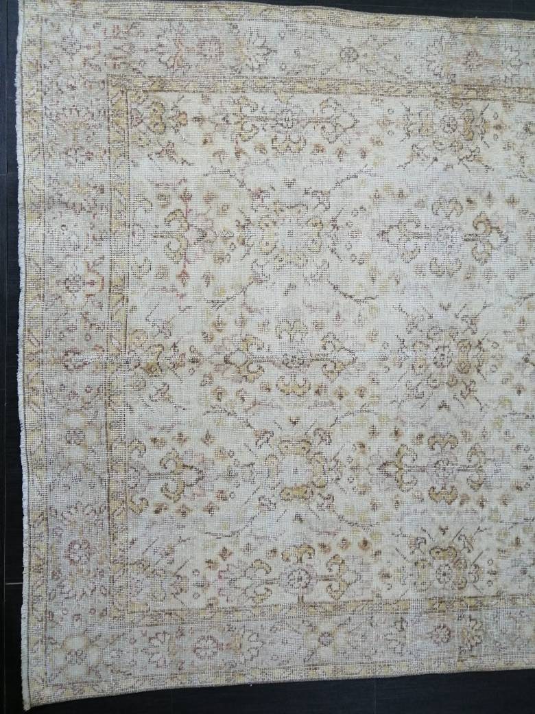 Vintage Rugs 9.2 x 5.3 TURKISH HAND MADE Rugs 10x6 Vintage Turkish Rugs Oushak Rug Large Turkish Oushak Rug, Vintage Oushak Rug, Wool Rug