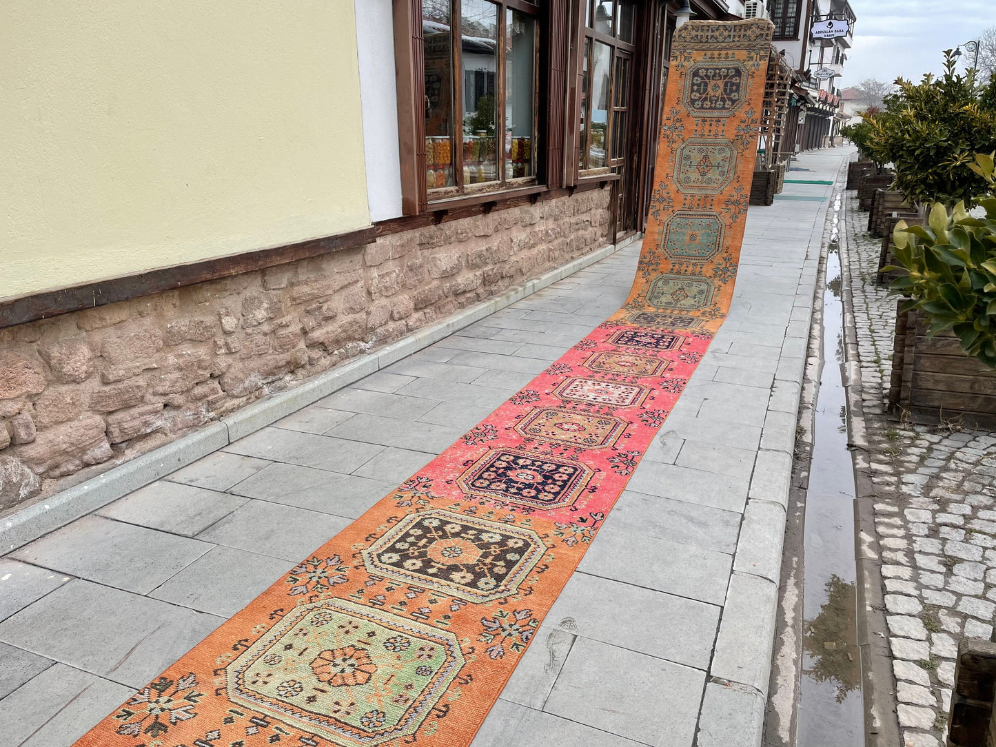 Handmade Staircase Runner Rug 2.6 x 30 ft Extra Long TURKISH Runner Rug Vintage Runner Rug Oushak Runner Rug Runner Hand Knotted Runner