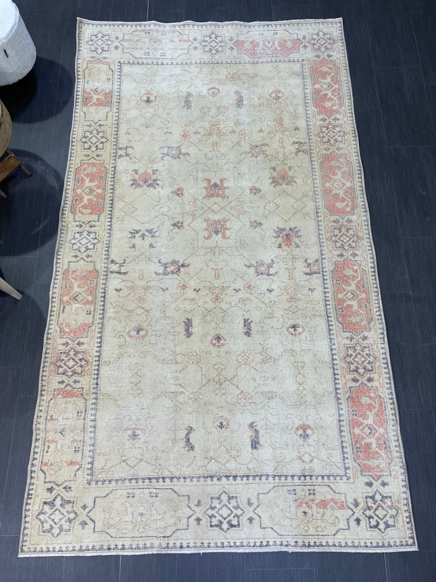 Distressed Vintage Rug, Persian 4.9 x 8.5 Rug, Handmade Rug, Antique Rug, Rustic Rug, Turkish Rug, Farmhouse Rug, Wool rug