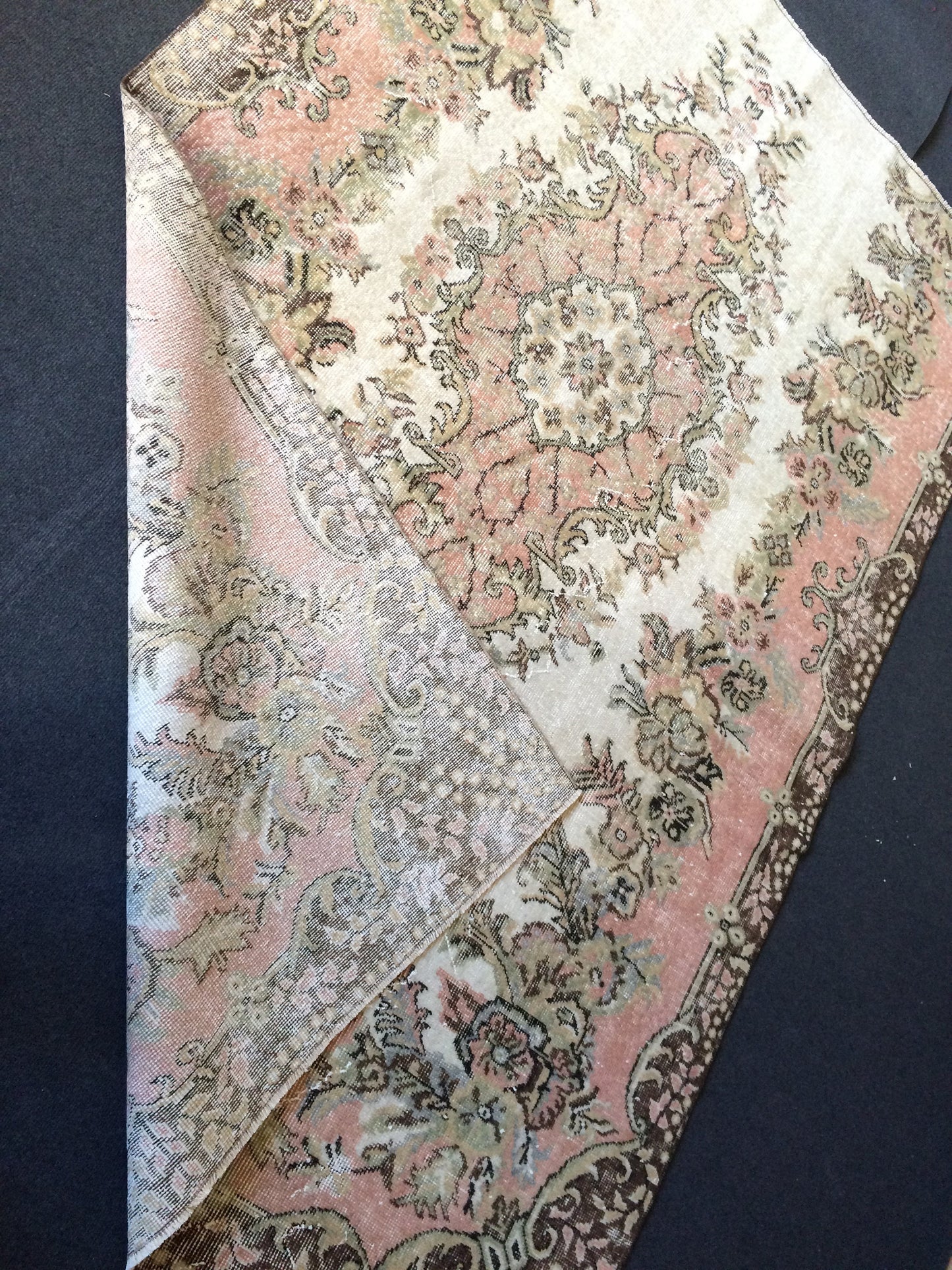 7.8 x 5.2 Pink Large Area Oushak Rug Vintage Rug Turkish Rug Hand Made Rug