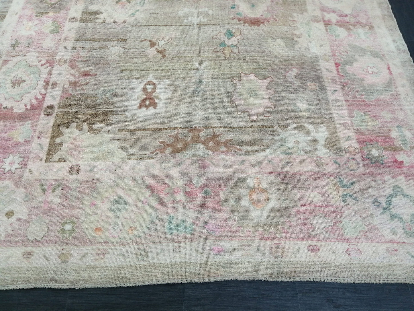 9x13 Muted Large OUSHAK RUG, TURKISH Oushak Rug, Vintage Oushak Rug, Wool Oushak Rug Hand Made Rugs, Made In Turkey Oushak Rug