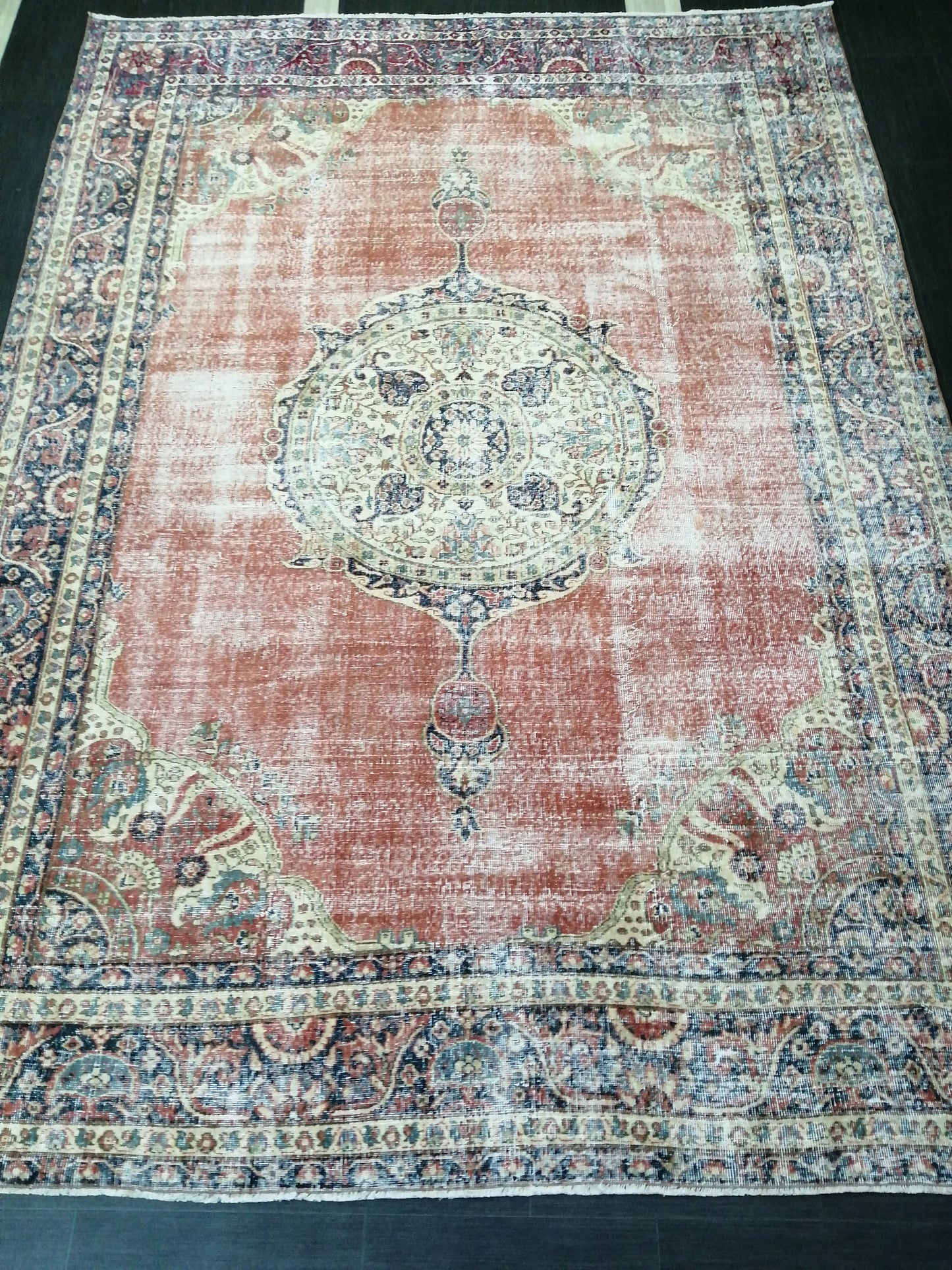 Oriental Vintage RUG 8x11 Distressed Rug Turkish Vintage Persian Rug Vintage Rug Wool Oushak Rugs Antique Turkish Rug Muted Living room