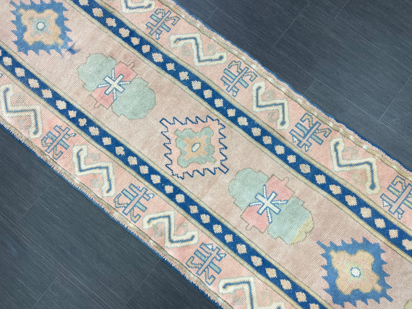New Hand Knotted Runner Rug 2.7 x 13.3 Long Muted Turkish Runner Rug Muted Oushak Runner Rug Hallway Runner Kitchen Runner Rug Wool Runner