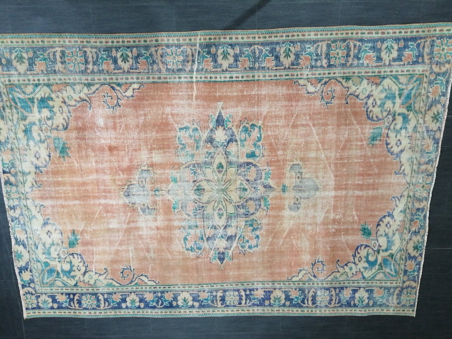 9.7 X 6.8 LARGE Rugs, Hand Made Rug, Oushak Rug, Rustic Rug, Bohemian Rug, Rug Runner, Turkish Rug, Farmhouse Rug, Vintage Rug, Wool rug