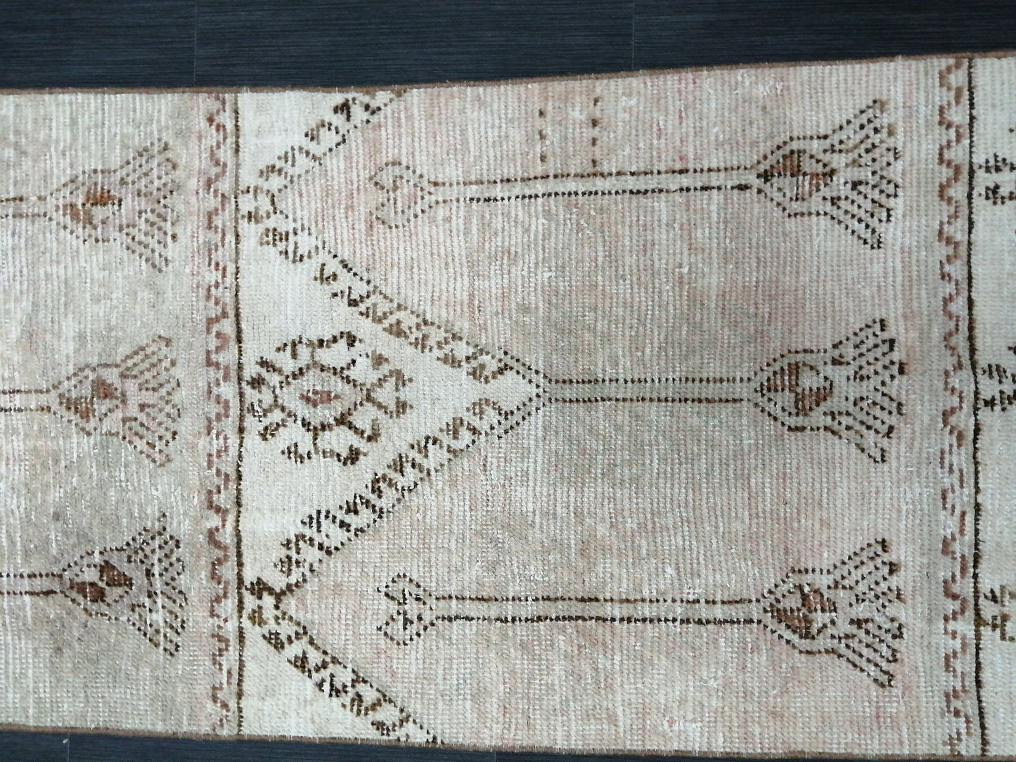 MUTED Oushak Runner Rug 2.4 x 11.6 Vintage Runner Rug Hallway Runner Rug Kitchen Runner Rug Wool Runner Rug Wool Oushak Turkish Runner Rug