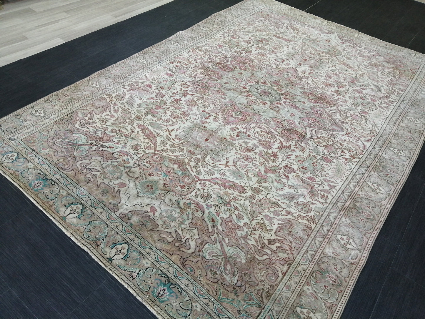 9.2 x 6.2 OUSHAK RUG TURKISH Oushak Rug Vintage Oushak Runner Rug 9x6 Vintage Persian Rug Wool Oushak Rug Hand Made Rugs Vintage Turkish Rug