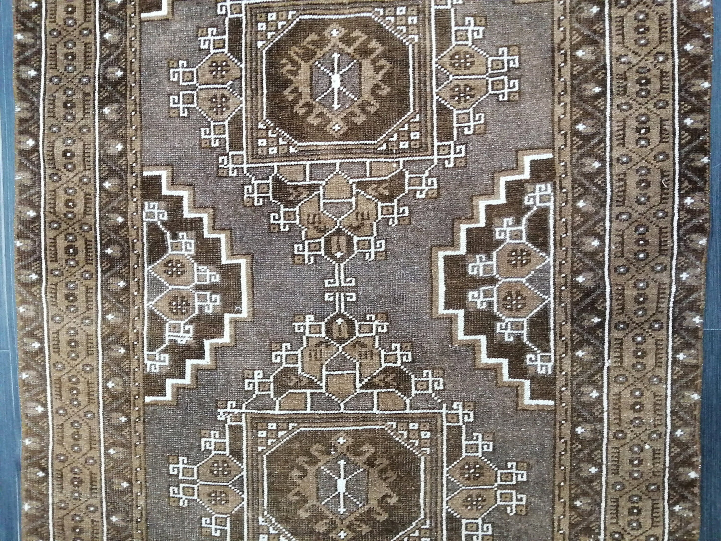 Neutral RUG TURKISH 3.3 x 6.3 Rug Vintage Neutral Rug Wool Oushak Rug Hand Made Persian Rugs Vintage Turkish Rug Neutral Oriental rug
