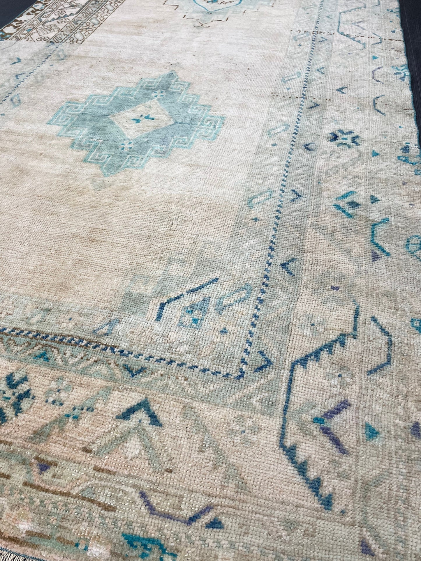 Muted Handmade Runner 4.5 x 11.6 Runner Turkish Runner Rug Faded Vintage Runner Rug Hallway Runner Neutral Kitchen Runner Rug Wool Runner