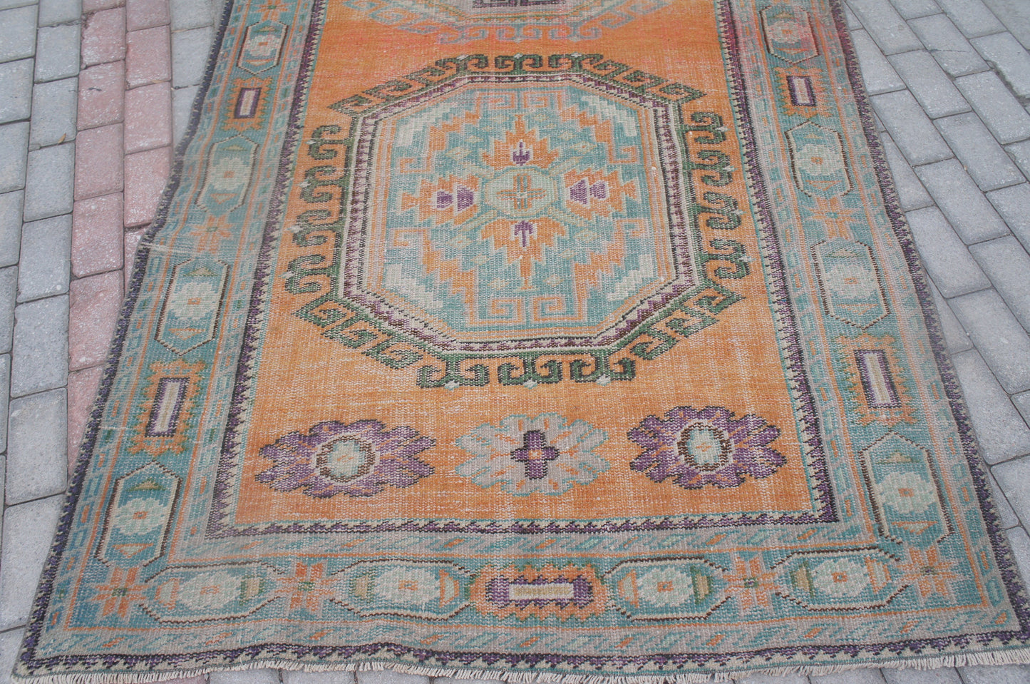 4.7 x 11.5 Vintage Runner Rug Turkish Runner Rug Oushak Runner rug Rustic Runner Rug Vintage Turkish Runner Oriental Runner
