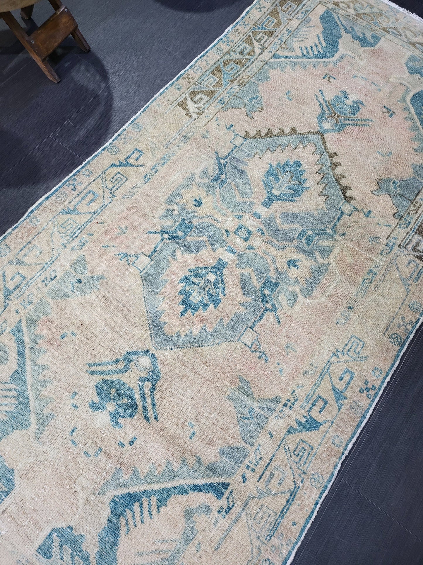 OUSHAK RUG, TURKISH 3.4 x 7.2 Rug, Vintage Persian Rug, Vintage Rug, Wool Handknotted Rug, Handmade Rugs, Vintage Turkish Rug