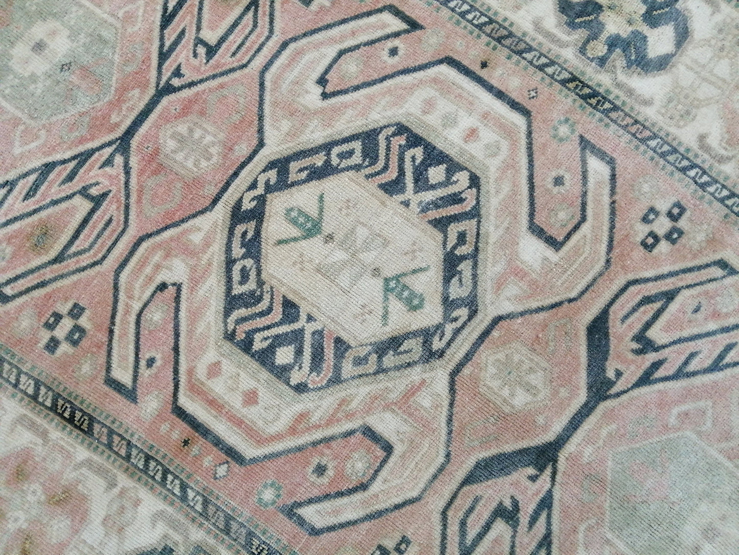 Muted OUSHAK RUG 4.6 x 7.2 TURKISH Rug Vintage Oushak Runner Rug Vintage Runner Rug Wool Rug Hand Made Rugs Vintage Turkish Rug