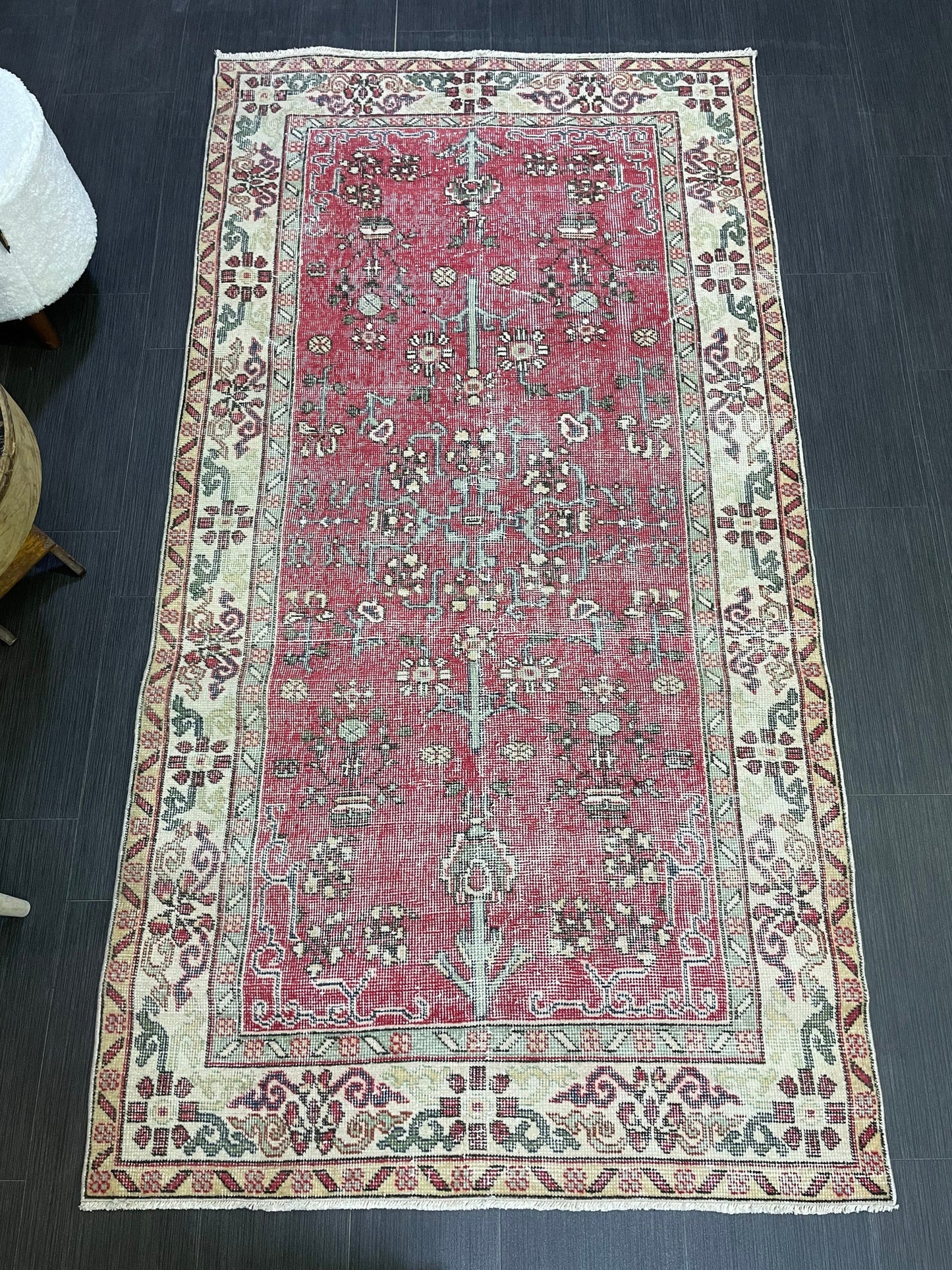 Persian RUG, TURKISH Rug, Handknotted 3.8 x 7 Rug, Oriental Rug, Vintage Rug, Handmade Rug, Turkish Rug Antique Rug