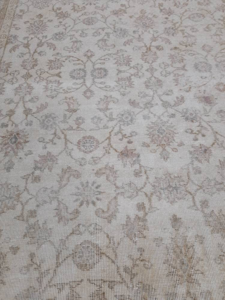 Muted Vintage RUG 6.3 x 10.2 TURKISH Rug Distressed Vintage Rug Wool Oushak Rug Large Hand Made Rugs Vintage Turkish Rug 6x10