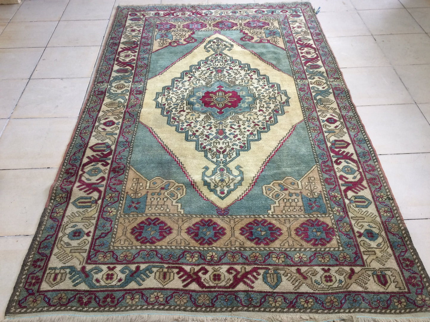 Turkish Rugs, Oushak Rug, Hand Knotted Rug, Wool Persian Rug,Handmade Rug, Wool Turkish Rug, Vintage Farmhouse Rug, Vintage Rug, Floor Art