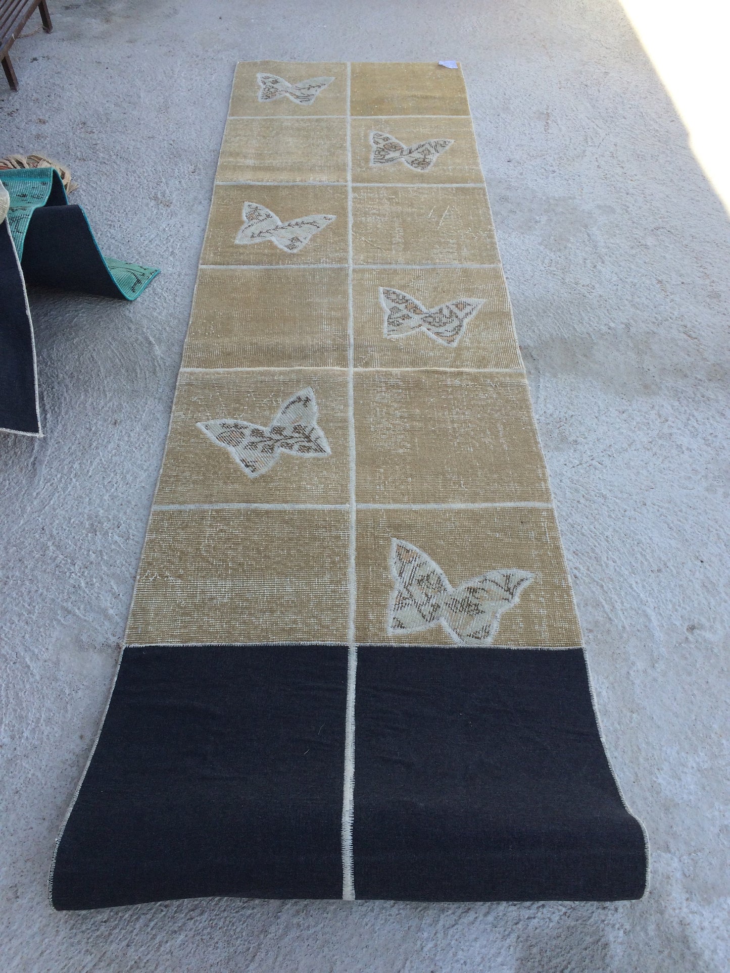 Butterfly Runner Rug, Patchwork Runner Rug, Living Room Rug,Oushak Rug,