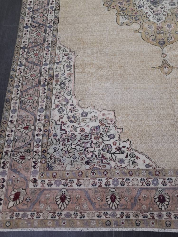 Persian RUG 6.4 x 9.2 Handmade Rug Vintage Oriental Rug Antique Persian Hand Made Rug Fine Knotted Turkish Rug Quality Rug