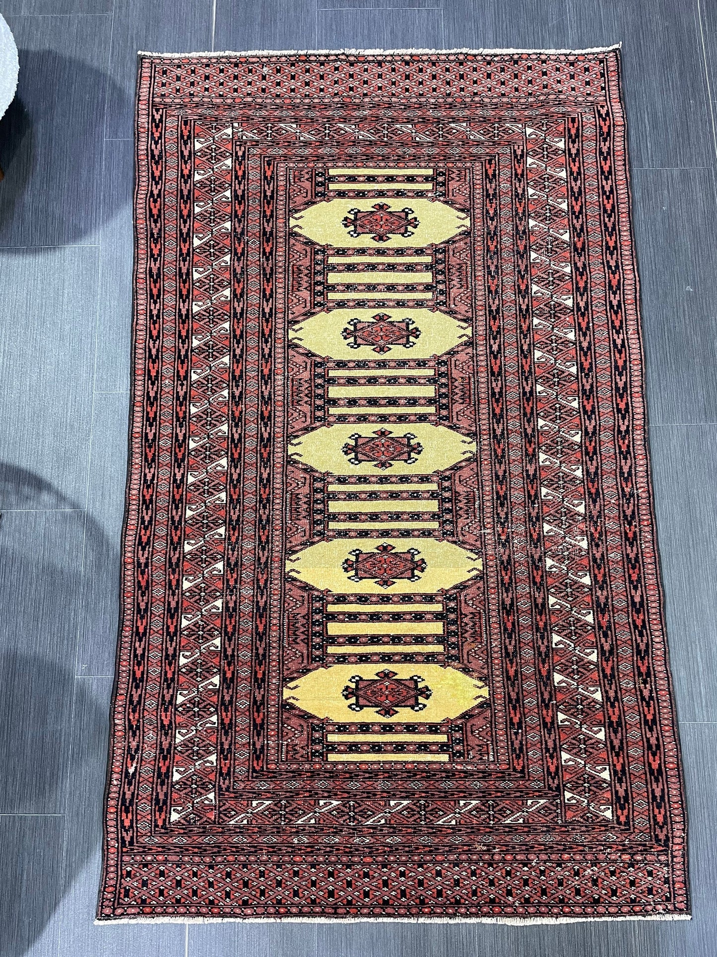 Turkish Rug, Vintage 3x5 Rug, Persian Rug, Oriental Rug, Hallway Rug, Kitchen Rug, Wool Rug Wool Rug Entryway Navy Rug