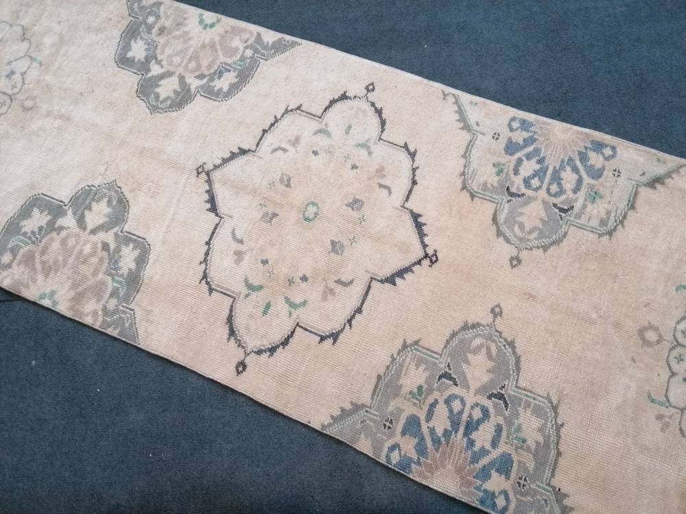 Vintage runner, oushak wool runner 2'10x11'3 hallway runner, turkish runner rug, entery runner, kitchen runner