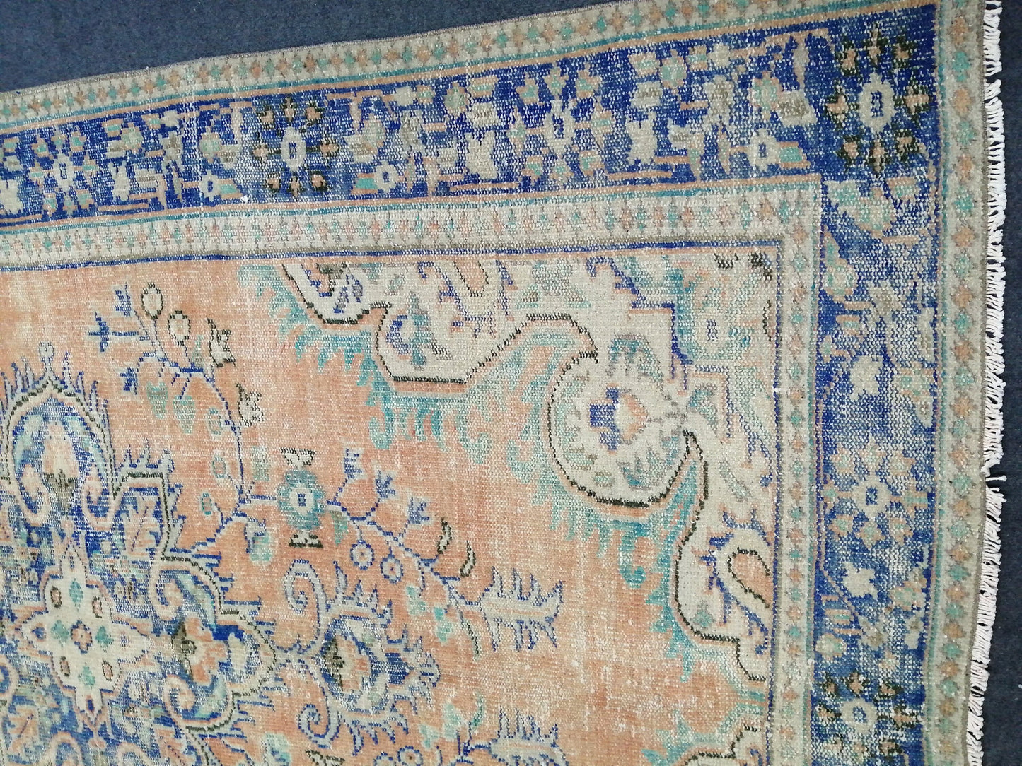 6.2 x 9.7 OUSHAK RUG TURKISH Oushak Rug Vintage Persian Rug Vintage Oriental Rug Wool Oushak Rug Hand Made Rugs Vintage Turkish Rug