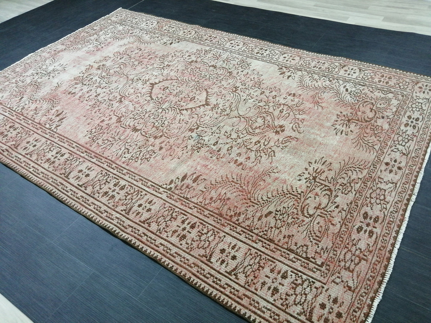 9.3 x 6.2 Large Rugs, Hand Made Rug, Oushak Rug, Rustic Rug, Light Green Rug, 9x6 Rug, Turkish Rug, Farmhouse Rug, Vintage Rug, Wool rug