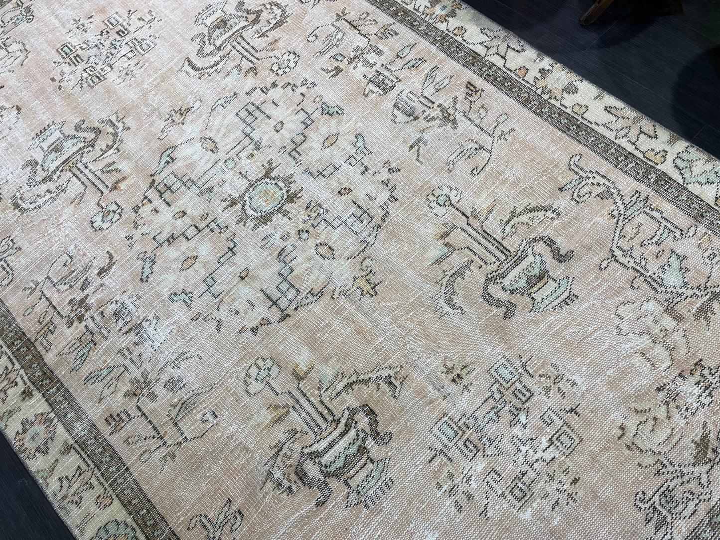 Turkish Rug, Distressed 6.6 x 9.4 Vintage Rug, Oushak Rug, Wool Oriental Rugs, Handmade Rug, Persian Rug, Vintage Turkish Rug, Farmhouse Rug