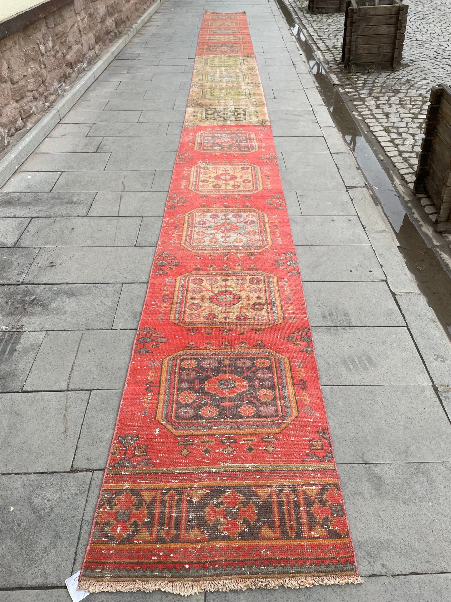 Vintage Staircase Runner Rug 2.3 x 28.4 ft Extra Long TURKISH Runner Rug Vintage Runner Rug Runner Rug Runner Hand Knotted Runner