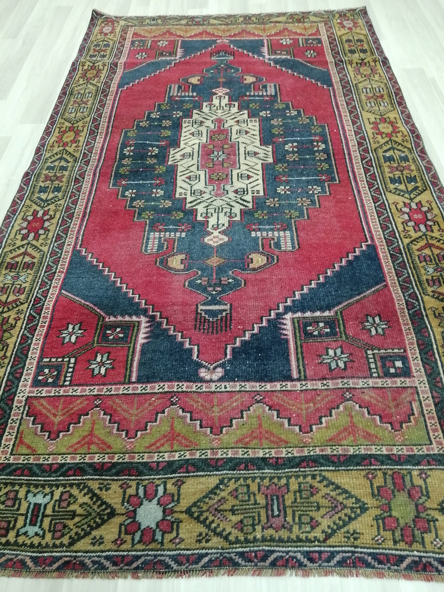 7.8 X 4.3 Rugs, Hand Made Rug, Oushak Rug, Rustic Rug, Bohemian Rug, Rug Runner, Turkish Rug, Farmhouse Rug, Vintage Rug, Wool rug