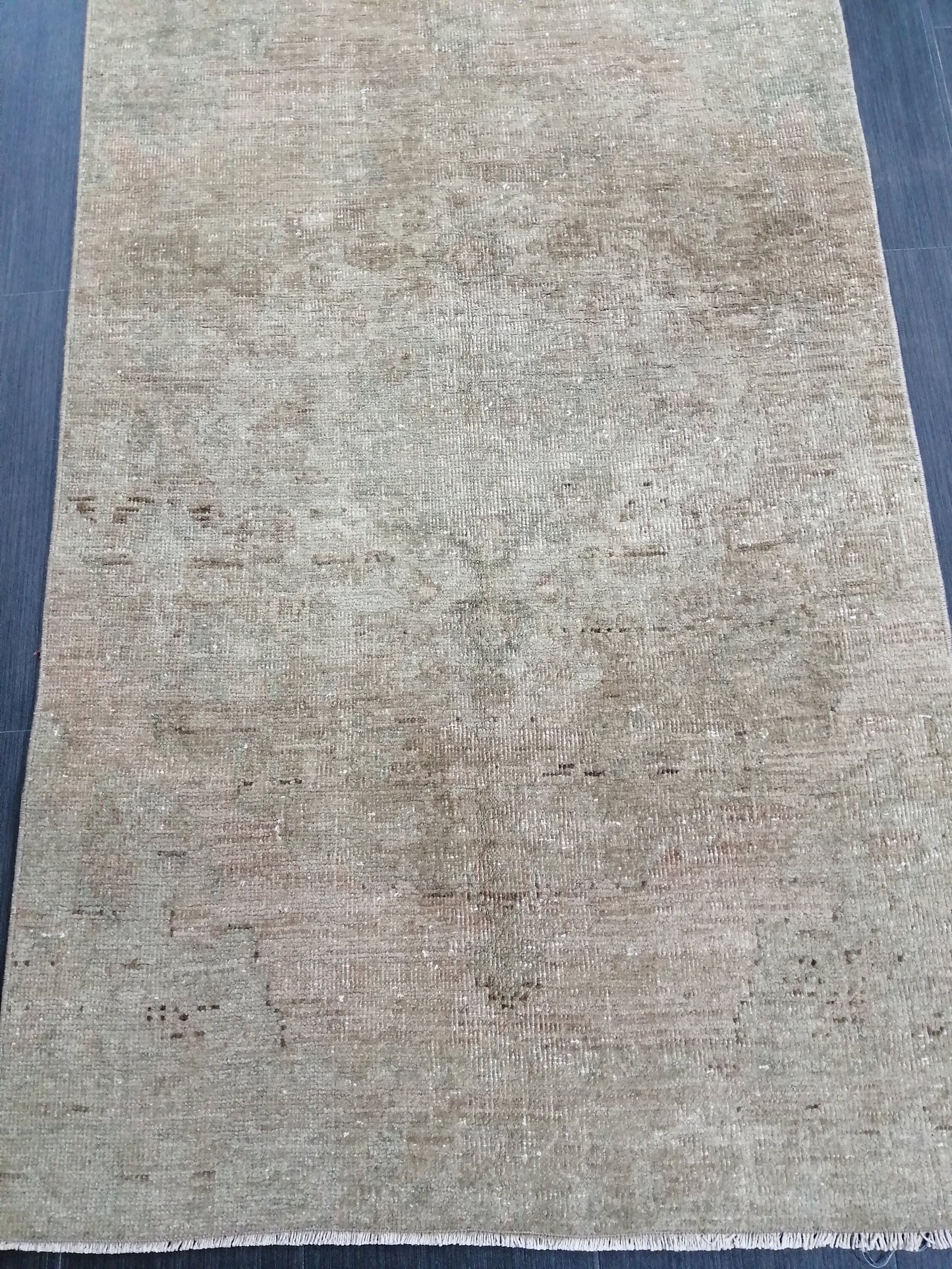 Muted Oushak Runner 13 x 2.9 Turkish Runner Rug Muted Vintage Runner Rug Hallway Runner Rug Kitchen Runner Wool Runner Rug Wool Oushak Rug
