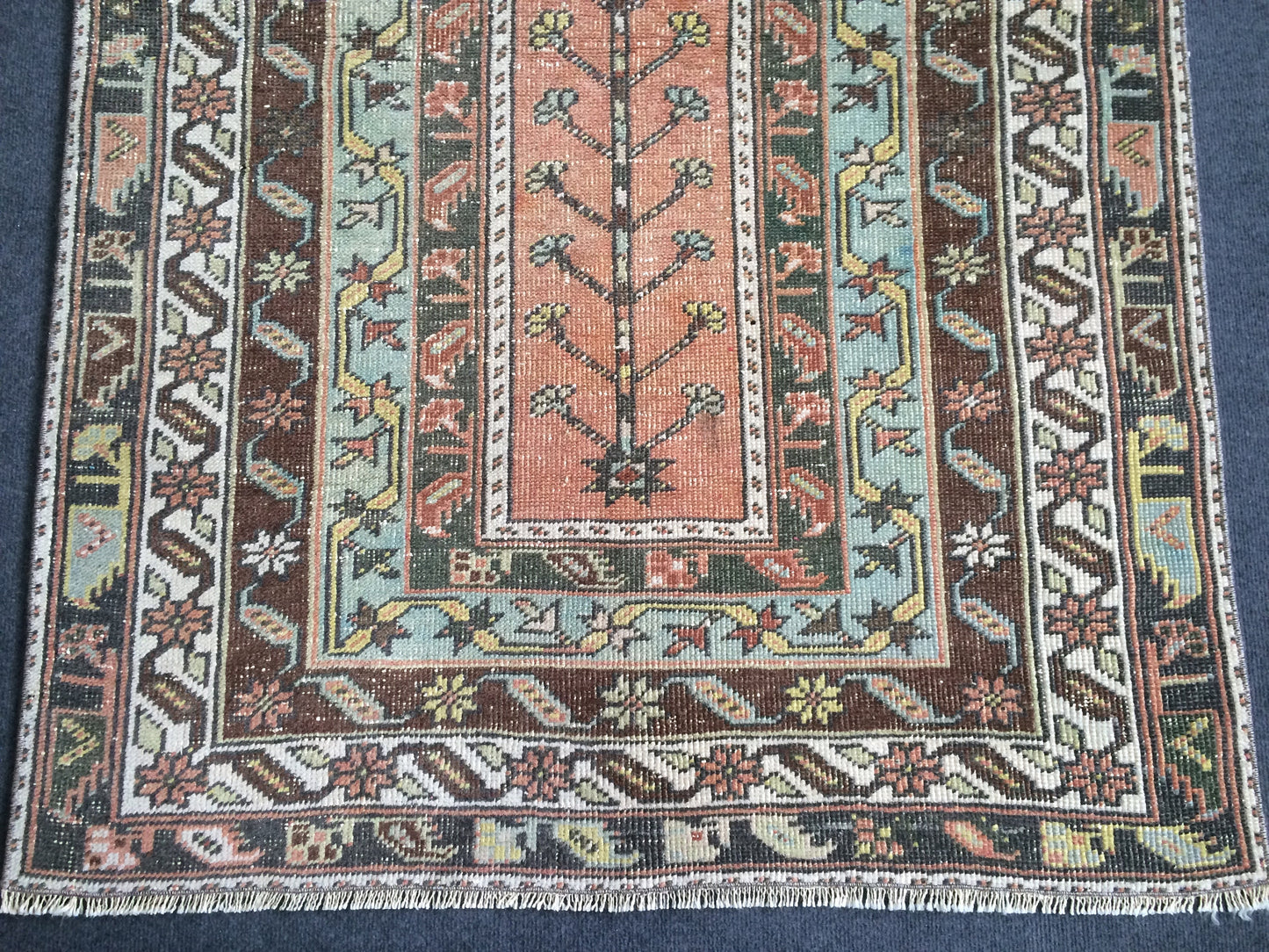 Persian RUG TURKISH Oushak Rug Vintage Rug Oushak Rugs Vintage Runner Rug Wool Oushak Rug Hand Made Rugs Vintage Turkish Rug