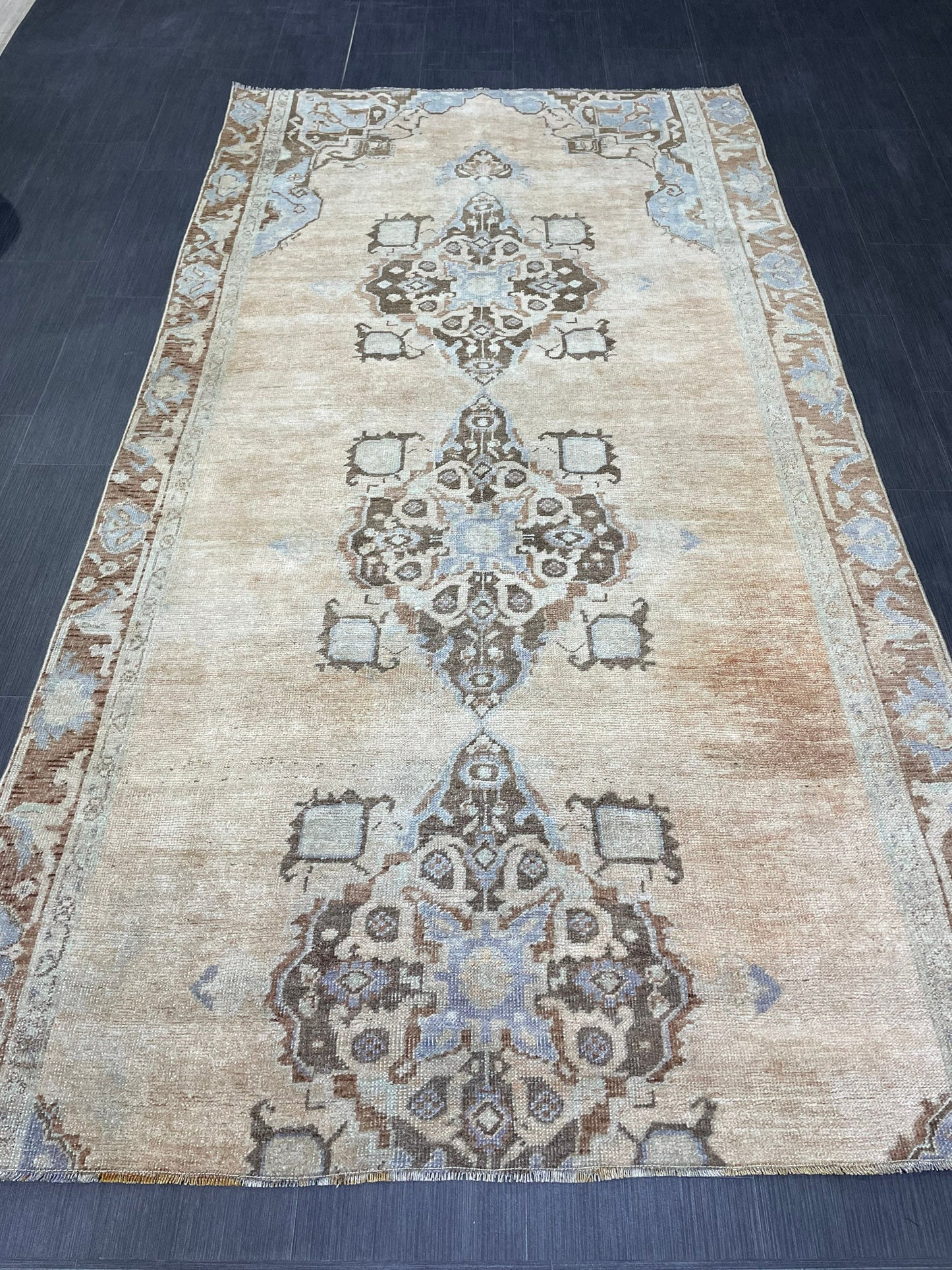 Turkish Rug, Muted Handknotted 4.5 x 8.3 Rug, Handmade Rug, Persian Rug, Vintage Wool Rug, Turkish Kitchen Rug