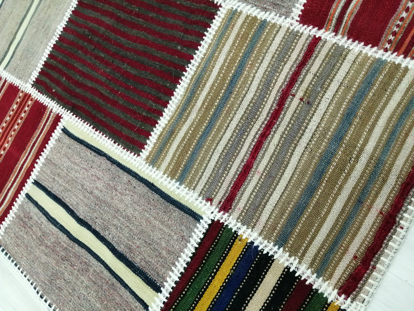 Patchwork Flatwoven Rugs, Hand Made Rug, Oushak Rug, Rustic Rug, Bohemian Rug, Rug Runner, Turkish Rug, Farmhouse Rug, Vintage Rug, Wool rug