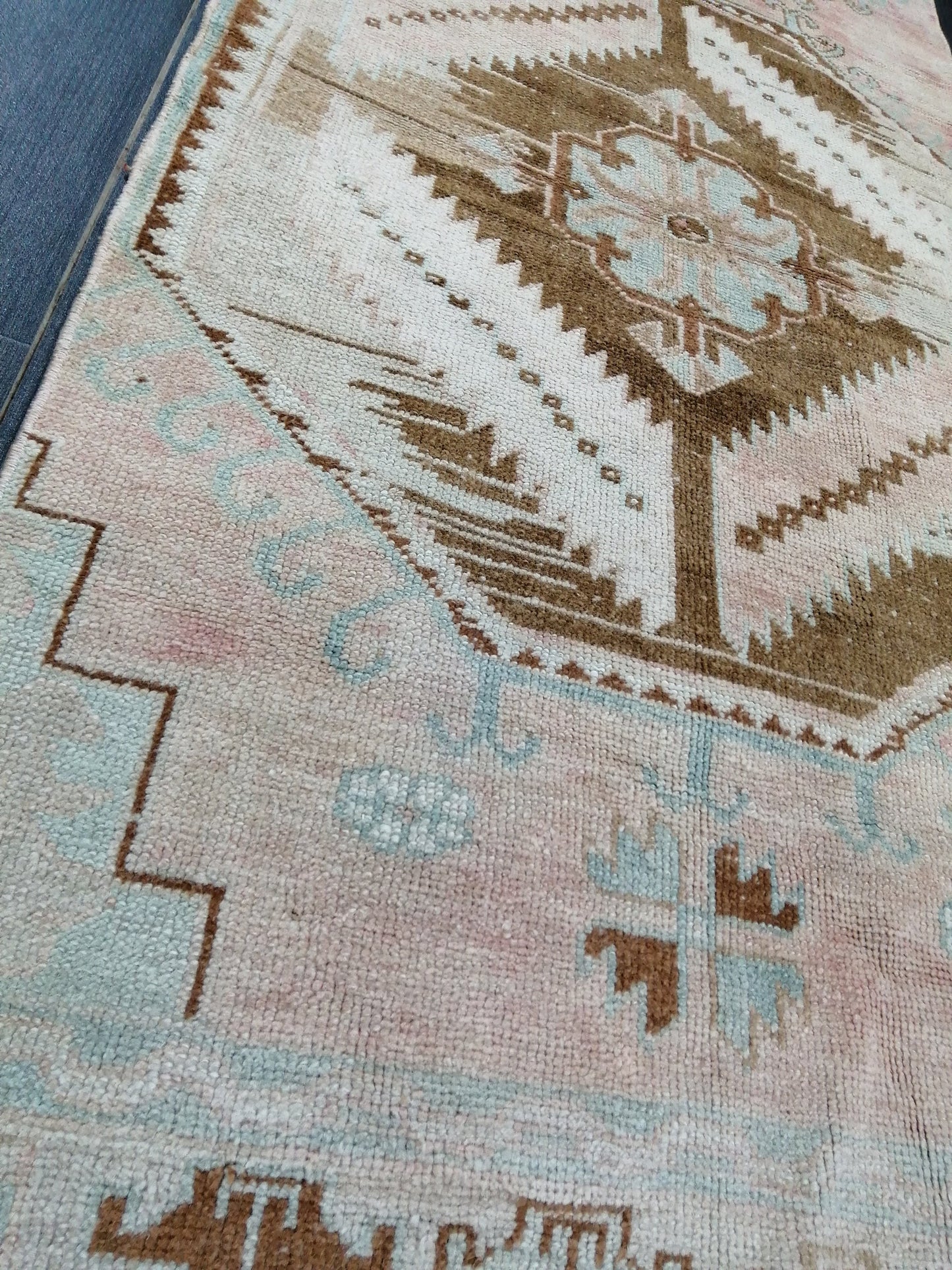 Muted Oushak Runner 10.4 x 2.5 Turkish Runner Rug Vintage Runner Rug Hallway Runner Rug Kitchen Runner Rug Wool Runner Rug Wool Oushak Rug