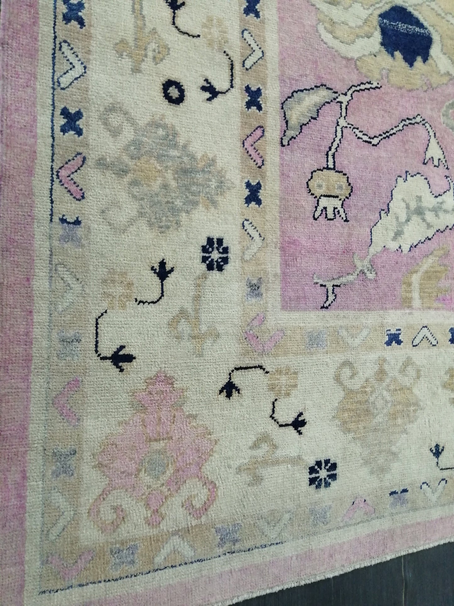 9x11.8 OUSHAK RUG, TURKISH Oushak Rug, Vintage Oushak Rug, Rug, Wool Vintage Rug Hand Made Rugs, Made In Turkey Oushak Rug, 9x12 high Pile