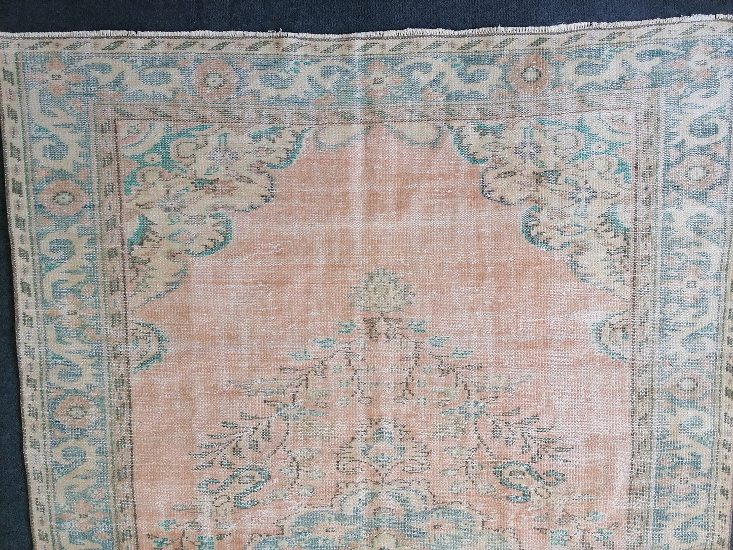 5'10x9'2 vintage turkish rug, large oushak rug, living room rug, vintage hand made rug, bohemian rug, kitchen rug