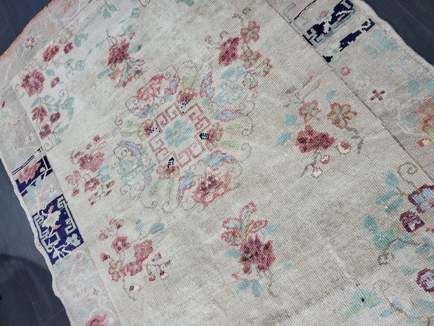 TURKISH Oushak Rug, Vintage 4 x 5.7 Rug, Vintage Persian Rug, Wool Oushak Rug, Handmade Rugs, Vintage Turkish Rug