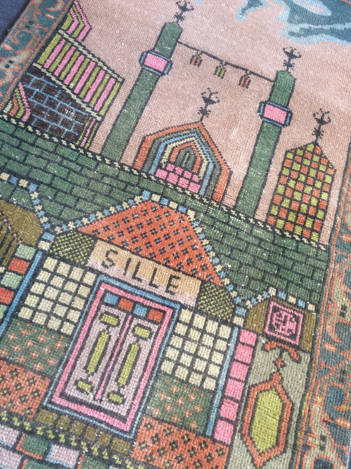 Turkish Rug, Oushak Rug, Oushak Rugs, Wool Oushak Rug, sufi mevlana Tapestry Rug, Farmhouse Rug, Vintage Rug, Prayer Rug, Hand Made Rug