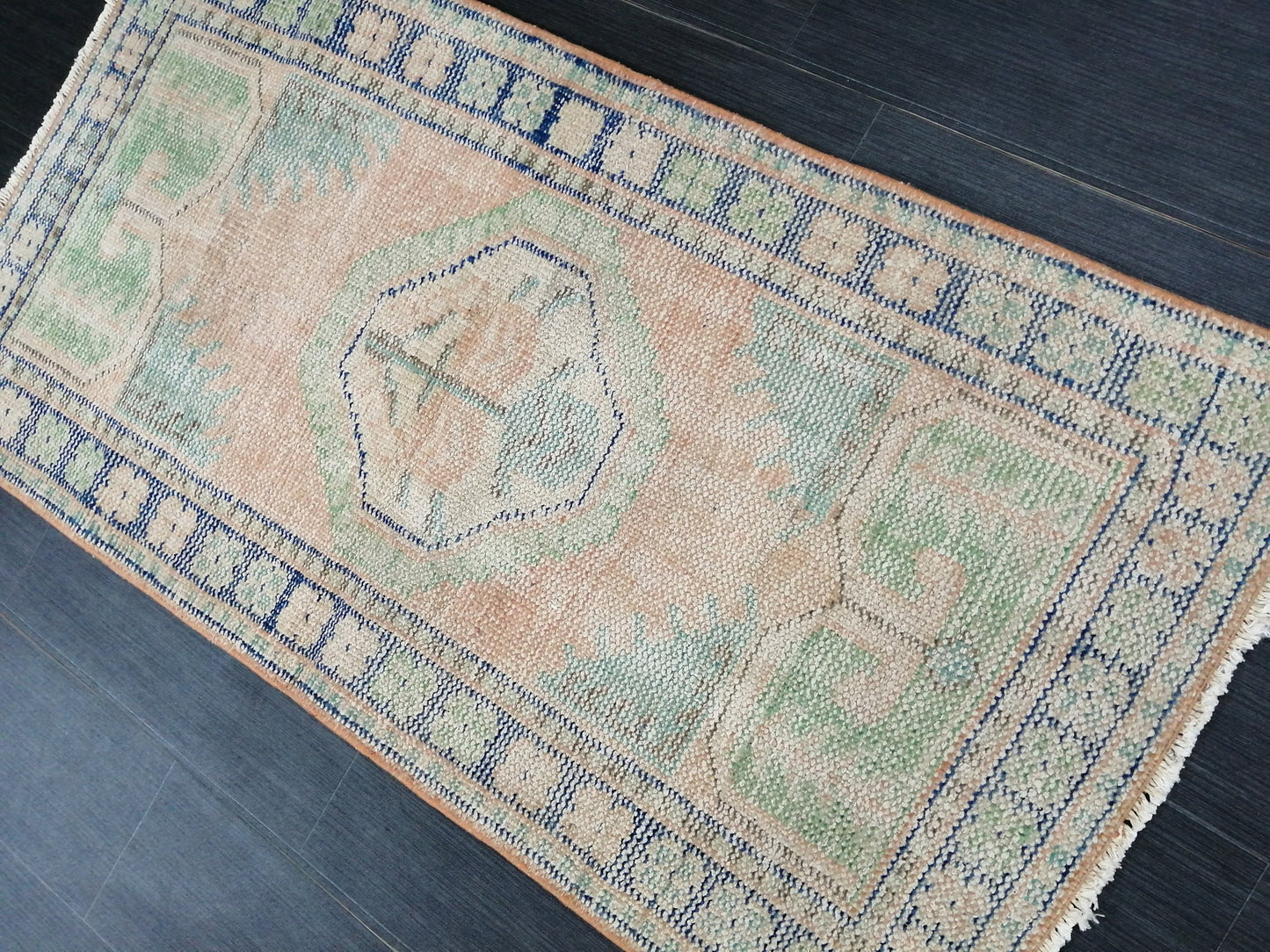 4.8 x 2.5 Muted Rugs, Distressed Hand Made Rug, Oushak Rug, Rustic Rug, Boho Rug, Turkish Rug, Farmhouse Rug, Vintage Rug, Wool rug