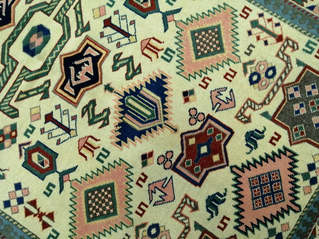 Quality Hand Made Rug 6.9 x 5 Vintage Rug Oushak Rug, Bohemian Rug, Rug Runner, Turkish Rug, Farmhouse Rug, Wool rug
