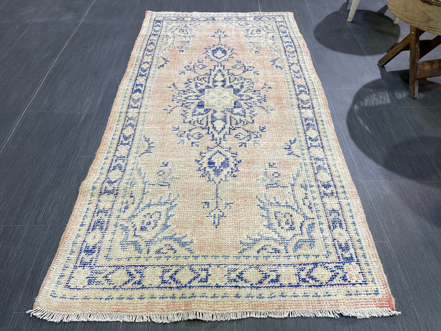 Antique Rug, Vintage 2.8 x 5.5 Rug, Turkish Wool Rug, Oushak Rug, Distressed Rug, Hand Knotted Rug, Persian Rug, Handmade Rug
