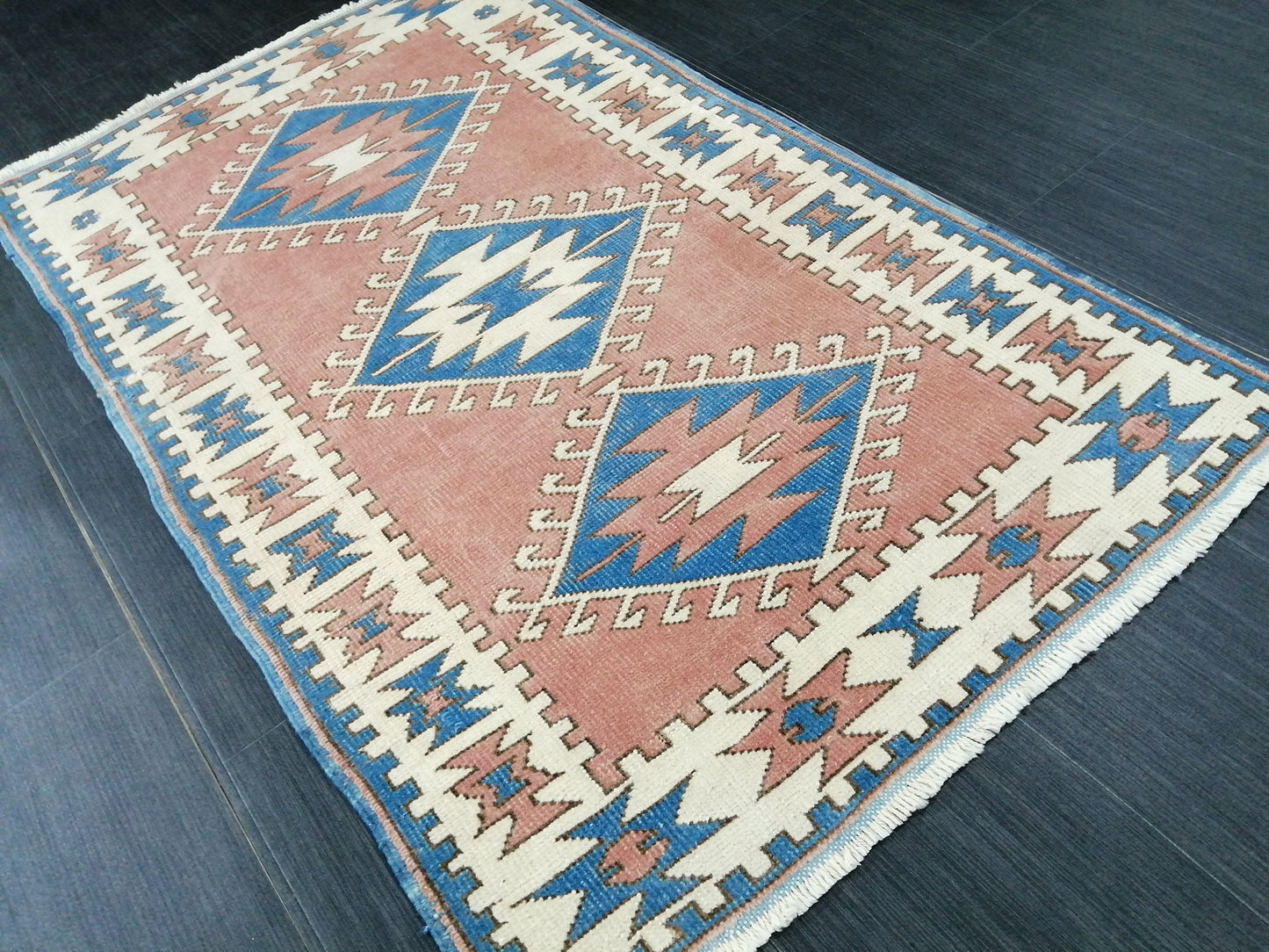 4.8 X 3 Vintage Oushak Runner Rug Vintage Runner Rug Wool Oushak Rug 5X3 Hand Made Rugs Vintage Turkish Rug