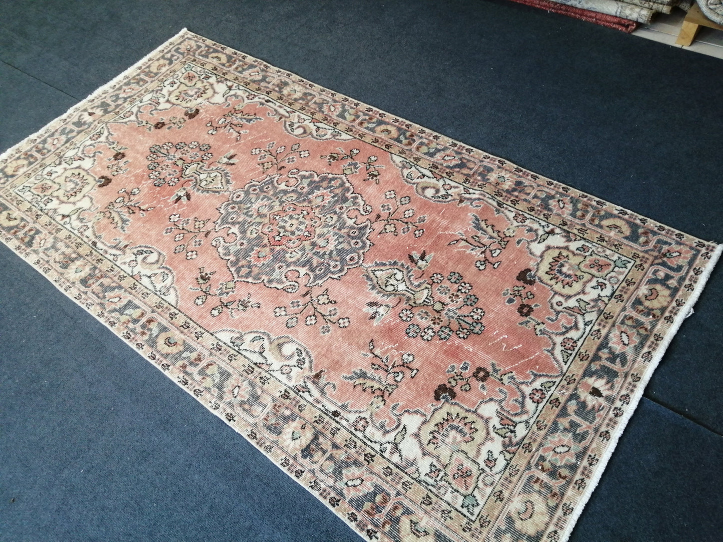 7 X 3.8 Turkish Rug Hand Made Rug Vintage Rug, Hand Made Oushak Rug, WOOL RUG
