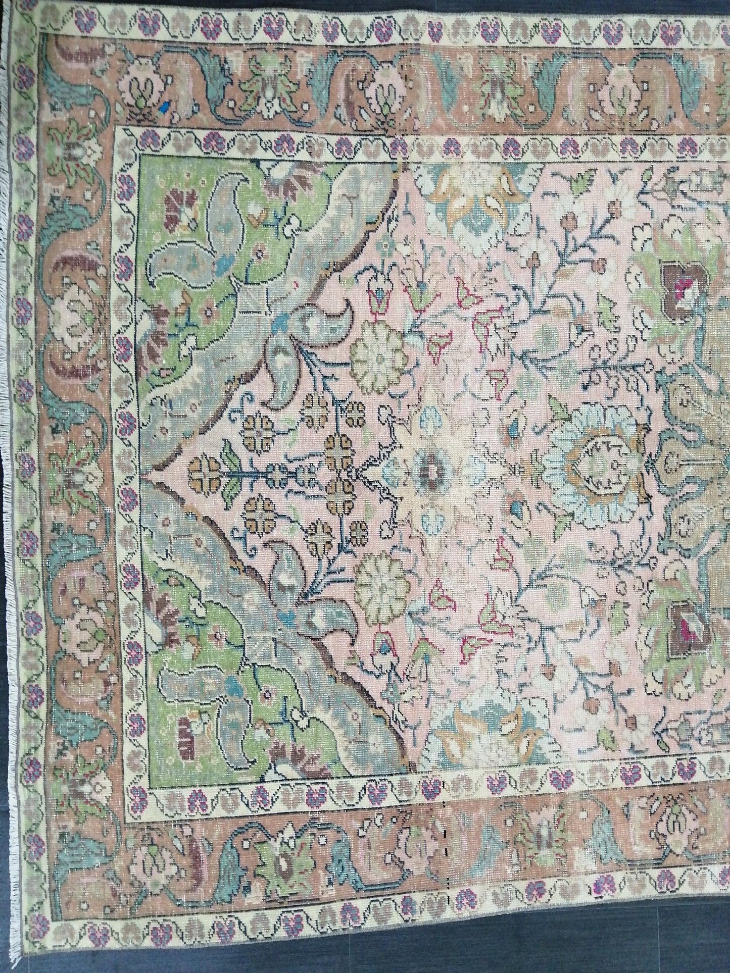 Muted Persian Rugs, 8.2 x 4.6 Wool Rug, Oushak Rug, Rustic Rug, Bohemian Rug, Farmhouse Rug, Vintage Persian Rug