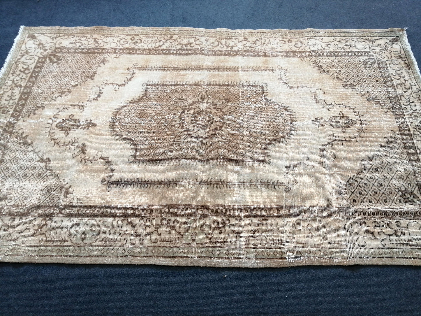 OUSHAK RUG Neutral Rugs TURKISH Oushak Rug Vintage Neutral Persian Rug Vintage Neutral Rug Wool Oushak Rug Hand Made Rug Vintage Turkish Rug